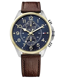 Herren Analog Quarz Armbanduhr mit Lederarmband