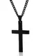 Jstyle Schmuck Kreuzanhänger Halskette Ketten für Herren Damen Frauen Schwarz