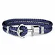 PAUL HEWITT Anker Armband PHREP - Segeltau Armband in Marineblau, Armband mit Anker Schmuck aus Edelstahl (Silber) in Größe L