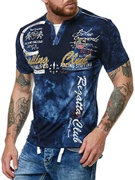 Verwaschenes Herren T-Shirt Sailing Club Slim Fit (Bis 5XL) 2879 (M-Slim, Navy 2879)