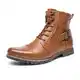 Bruno Marc Herren Motorrad Stiefel Schnürstiefel Boots Klassische Chukka Boots Biker Freizeitschuhe,Size 43.5,Braun,PHILLY-3