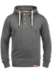 !Solid TripStrip Herren Kapuzenpullover Hoodie Pullover Mit Kapuze Knopfleiste Grey Melange