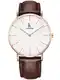 Alienwork IK Armbanduhr Herren Damen Roségold Lederarmband Braun Ultra-flach