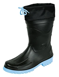 Herren Jungen Gummistiefel Nils-Hannes Halbschaft Regenstiefel, Farbe:schwarz/hellblau, Größe:47 EU