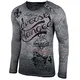 Herren Longsleeve Langarmshirt Shirt Mit Rundhalskragen mit Grandad-Ausschnitt T-Shirt Shirt 706 (M, Anthrazit)