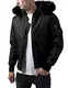 Urban Classics Bomber Herren - Fliegerjacke mit Kapuze und Fellkragen (abnehmbar), Schwarz (black 7), Gr. Large