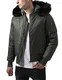 Urban Classics Bomber Herren - Fliegerjacke mit Kapuze und Fellkragen (abnehmbar), Grün (olive 176), Gr. Medium