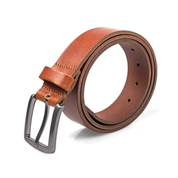 Herren Gürtel Männergürtel Gürtelschnalle Jeansgürtel Belt Gurt Riemen (85 cm, Cognac)