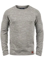 Blend Dan Herren Strickpullover Feinstrick Mit Rundhals (20700587ME) Zink Mix (70815)