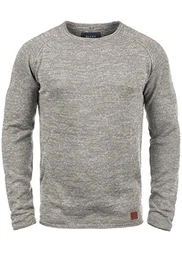 Dan Herren Strickpullover Feinstrick Pullover Mit Rundhals Und Melierung, Größe:M, Farbe:Zink Mix (70815)