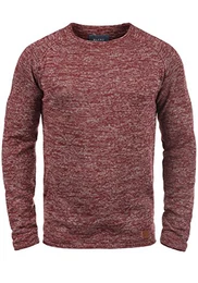 Dan Herren Strickpullover Feinstrick Pullover Mit Rundhals Und Melierung, Größe:M, Farbe:Navy/Black (71528)