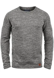 Dan Herren Strickpullover Feinstrick Pullover Mit Rundhals Und Melierung, Größe:M, Farbe:Pewter Mix (70817)