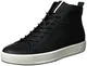 Ecco Herren SOFT 8 MEN''S Hohe Sneaker, Schwarz (Black-White), 43 EU