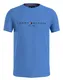 Tommy Hilfiger Herren T-Shirt Kurzarm Tommy Logo Tee Rundhalsausschnitt, Blau (Blue Spell), M