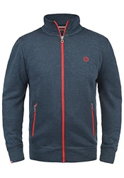 !Solid BennTrack Herren Sweatjacke Cardigan Ohne Kapuze Mit Reißverschluss Stehkragen Insignia Blue Melange
