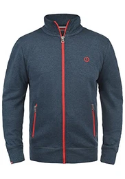 !Solid BennTrack Herren Sweatjacke Cardigan Ohne Kapuze Mit Reißverschluss Stehkragen Und Fleece-Innenseite, Größe:M, Farbe:Insignia Blue Melange (8991)