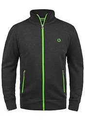 !Solid BennTrack Herren Sweatjacke Cardigan Ohne Kapuze Mit Reißverschluss Stehkragen Dark Grey Melange
