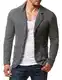 Burocs Herren Sakko Blazer Meliert Sportlich Slim Fit Schwarz Grau BR1685, Größe:M, Farbe:Grau