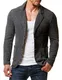 Burocs Herren Sakko Blazer Meliert Sportlich Slim Fit Schwarz Grau BR1685, Größe:M, Farbe:Schwarz