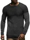 Leif Nelson Herren Strick-Pullover Rundhals-Ausschnitt Slim Fit Winter Sommer Moderner schwarzer Männer Pulli Sweatshirt Langarm Crew Neck Hoodie-Wollpullover 20706 Anthrazit Large