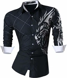 Herren Freizeit Hemden Shirt Tops Mode Langarmlig Men's Casual Dress Slim Fit Z030 Navy M