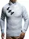 Leif Nelson Herren Strickpullover LN5225, ecru-grau, M
