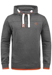 !Solid Benjamin Hood Herren Kapuzenpullover Hoodie Pullover Mit Kapuze Cross-Over-Kragen Und Fleece-Innenseite Grey Melange !Solid Benjamin Hood Herren Kapuzenpullover Hoodie Pullover Mit Kapuze Cross-Over-Kragen Und Fleece-Innenseite Grey Melange