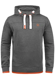 !Solid Benjamin Hood Herren Kapuzenpullover Hoodie Pullover Mit Kapuze Cross-Over-Kragen Und Fleece-Innenseite, Größe:M, Farbe:Grey Melange (8236)