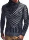 Leif Nelson Herren Strickpullover Schwarz mit Schalkragen/Hochwertiger Winterpullover in Regular Fit, ideal für Casual und Business, Langarm Größe 4XL