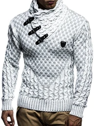 Herren Strickpullover Grau mit Schalkragen/Hochwertiger Winterpullover in Regular Fit, ideal für Casual und Business, Langarm Größe M