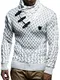 Leif Nelson Herren Strickpullover Grau mit Schalkragen/Hochwertiger Winterpullover in Regular Fit, ideal für Casual und Business, Langarm Größe M