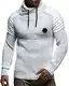 Leif Nelson Herren Strick-Pullover Schalkragen Slim Fit Winter Sommer Moderner Männer schwarzer Pulli T-Shirt Langarm mit Kragen Herren Hoodie-Wollpullover 5235 Ecru-Grau Medium