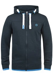 !Solid BenjaminZip Herren Sweatjacke Kapuzenjacke Hoodie Mit Kapuze Reißverschluss Und Fleece-Innenseite Blau (1991)