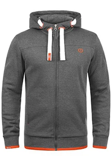 !Solid BenjaminZip Herren Sweatjacke Kapuzenjacke Hoodie Mit Kapuze Reißverschluss Und Fleece-Innenseite Grau Meliert