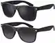Sonnenbrille La Optica UV 400 Unisex Damen Herren - Gummiert Schwarz (Gläser: Polarisiert Blau Verspiegelt)