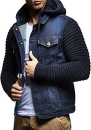 Herren Strickjacke Jeansjacke Jacke Sweatjacke LN5240; Größe M, Blau