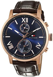 Herren Analog Quarz Uhr mit Leder Armband 1791308