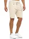 Indicode Herren Cuba Chino Shorts mit 5 Taschen inkl. Gürtel aus 100% Baumwolle   Kurze Hose Regular Fit Bermudas Sommerhose Herrenshorts Short Men Pants Chinohose für Männer Fog S