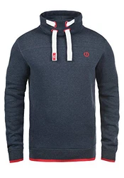!Solid Benjamin Herren Sweatshirt Pullover Pulli Mit Stehkragen Und Fleece-Innenseite Insignia Blue Melange (8991)