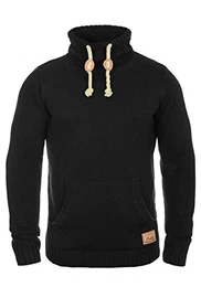 !Solid Paras Herren Winter Pullover Strickpullover Grobstrick Pullover mit Stehkragen, Größe:M, Farbe:Black (9000)