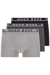 Herren Trunk 3P CO/EL Dreier-Pack Boxershorts aus Stretch-Baumwolle mit Logo am Bund,M,Schwarz