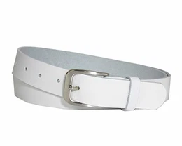 Ledergürtel, 3 cm breit, Made in Germany, echt Leder Gürtel für Damen und Herren, kürzbar (100 cm Gesamtlänge 110 cm, Weiß)