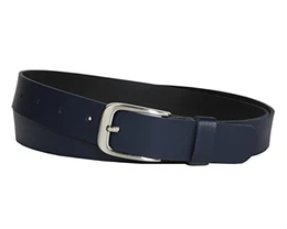 Ledergürtel, 3 cm breit, Made in Germany, echt Leder Gürtel für Damen und Herren, kürzbar (100 cm Gesamtlänge 110 cm, Dunkelblau)