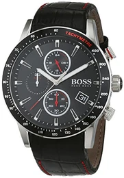 Hugo Herren Quarz Armbanduhr mit Lederarmband 1513390