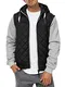 Indicode Herren Harry Jacke mit Kapuze und abnehmbaren Ärmeln   Steppjacke Weste Schwarz M