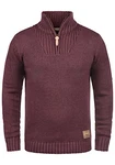 !Solid Herren Winter Pullover Troyer Petro Wine Red Melange (8985)