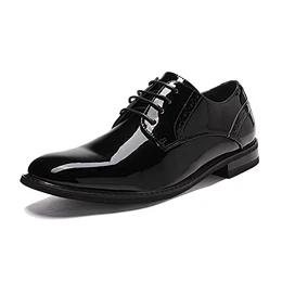 Herren Anzugschuhe Schnürhalbschuhe Business Büro Hochzeitschuhe Herren,Size 41,Schwarz/Pat,PRINCE-16