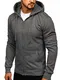 BOLF Herren Kapuzenpullover Sweatjacke Hoodie Sweatshirt mit Kapuze Reißverschluss Basic Einfarbig Fitness Training Sport Style J.Style 2008 Anthrazit M [1A]
