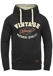 Blend Alejandro Herren Kapuzenpullover Hoodie Pullover Mit Kapuze Cross-Over-Kragen (70818) Black