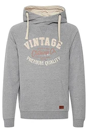 Blend Alejandro Herren Kapuzenpullover Hoodie Pullover Mit Kapuze Cross-Over-Kragen Und Fleece-Innenseite, Größe:M, Farbe:Zink Mix (70815)